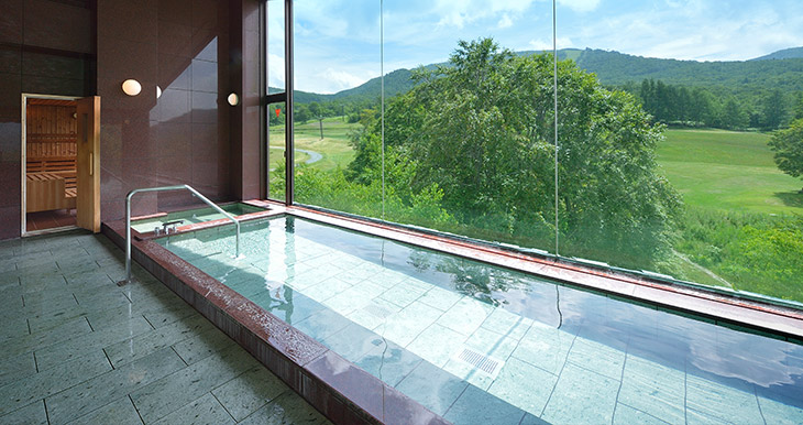 Large public bath with panoramic view