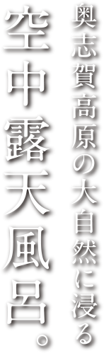 奥志賀高原の大自然に浸る空中露天風呂。